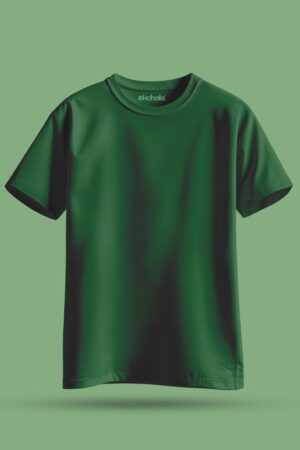 Bottle Green Color Unisex Regular T-shirt