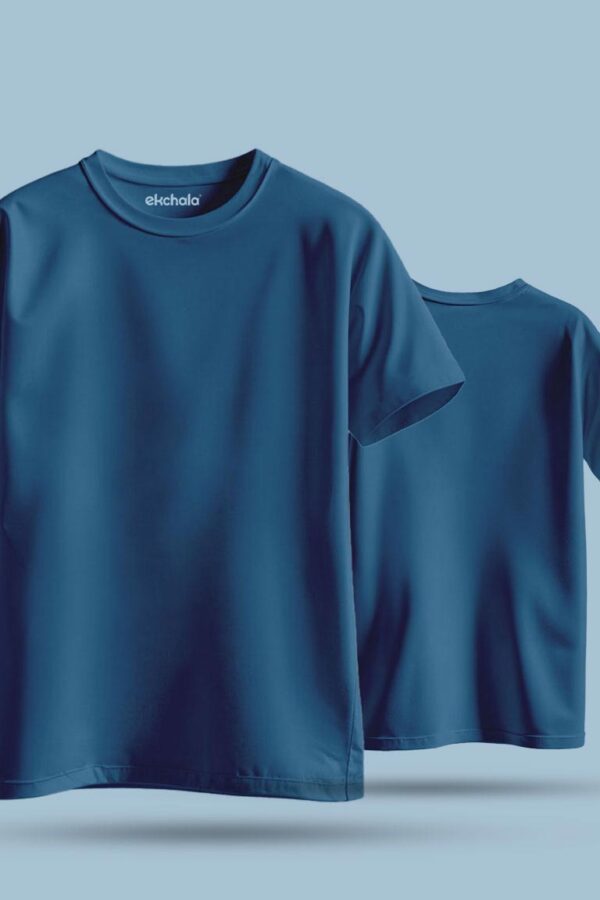 Air Force Blue Color Unisex Regular T-shirt - Image 2