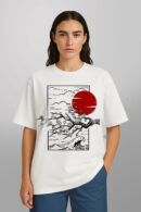Cherry Bloosm Printed Women Oversized T-shirt