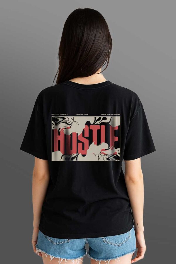 Hustle Printed Women Oversized T-shirt - Image 2