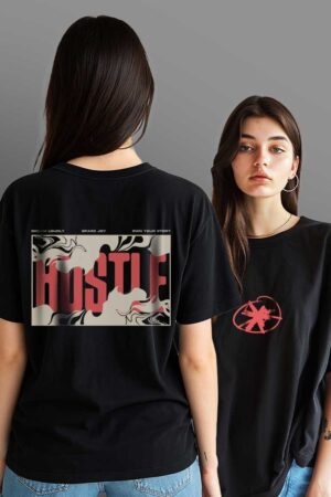 Hustle Printed Women Oversized T-shirt