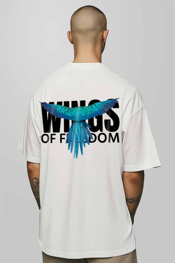 Wings Black Oversized Men T-shirt - Image 4