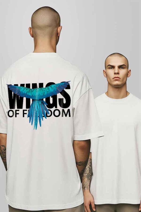 Wings Black Oversized Men T-shirt - Image 5