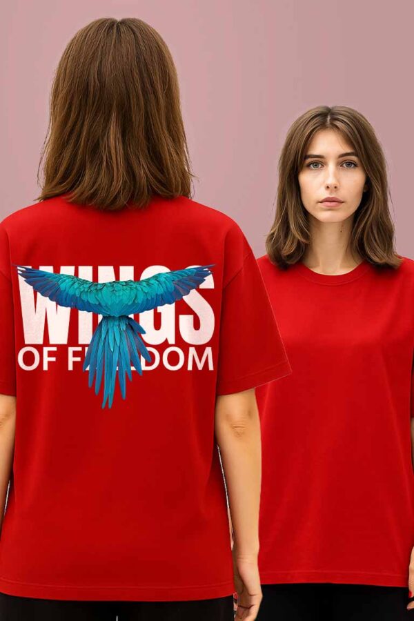 Wings Printed Women Oversized T-shirt - Image 2