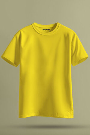 Yellow Color Unisex Regular T-shirt