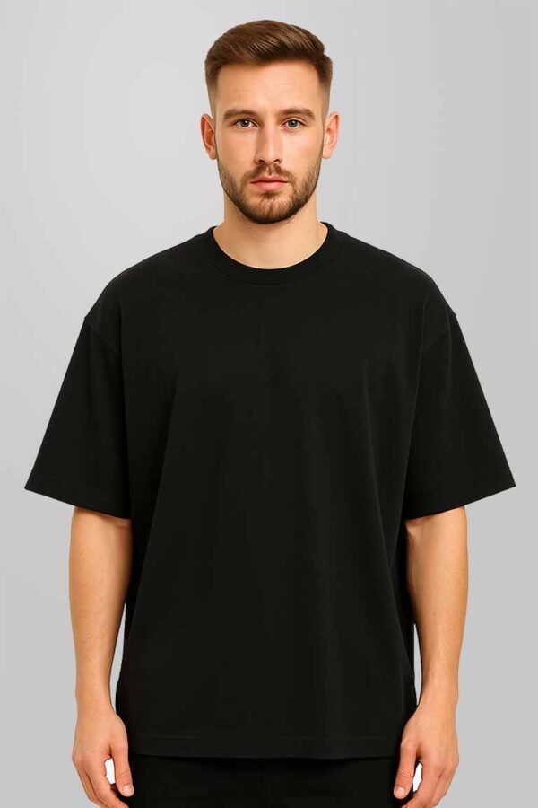 Wings Black Oversized Men T-shirt - Image 3