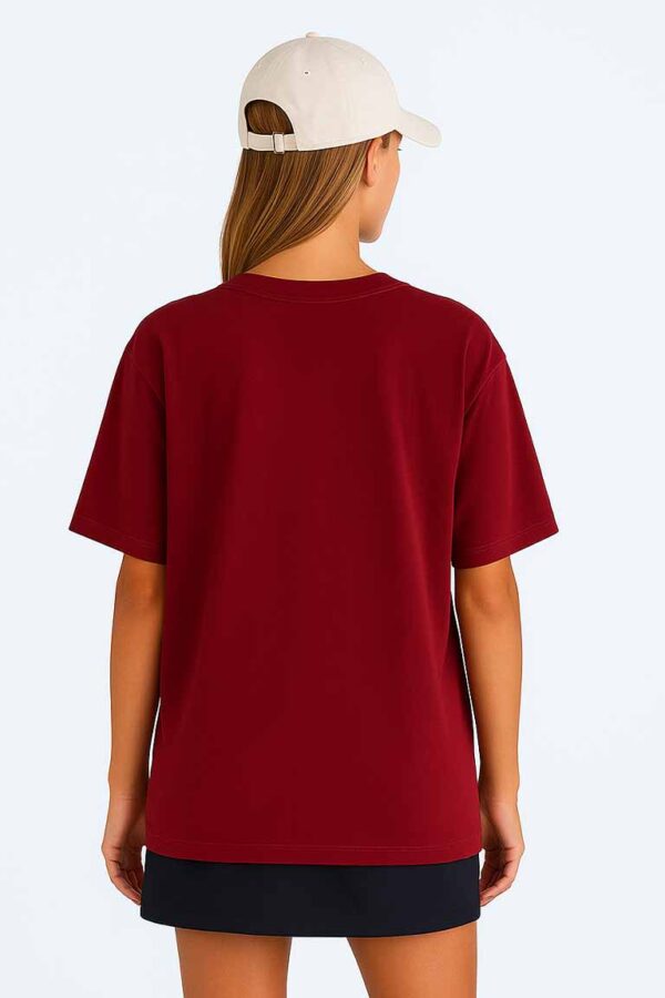 Wine Color Women Oversized T-shirt - Image 3