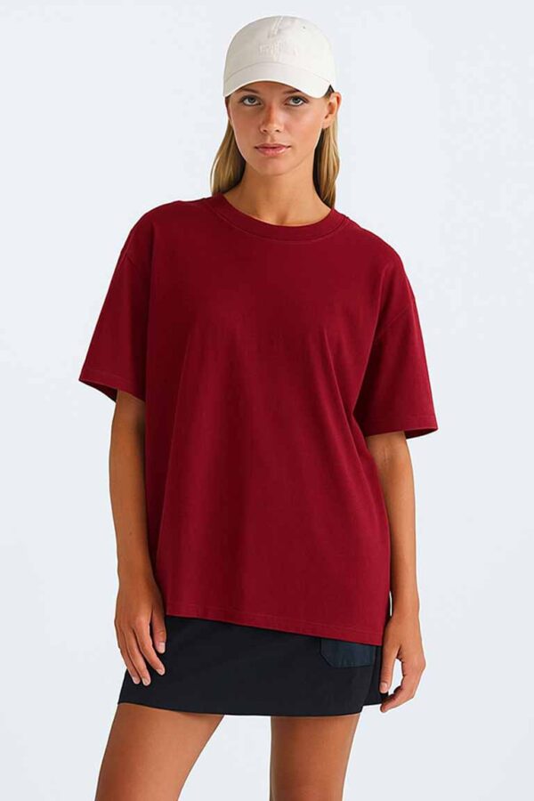Wine Color Women Oversized T-shirt