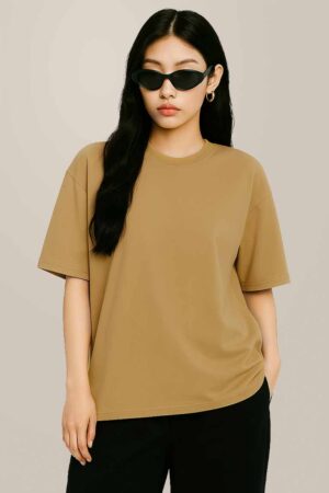 Beige Color Women Oversized T-shirt