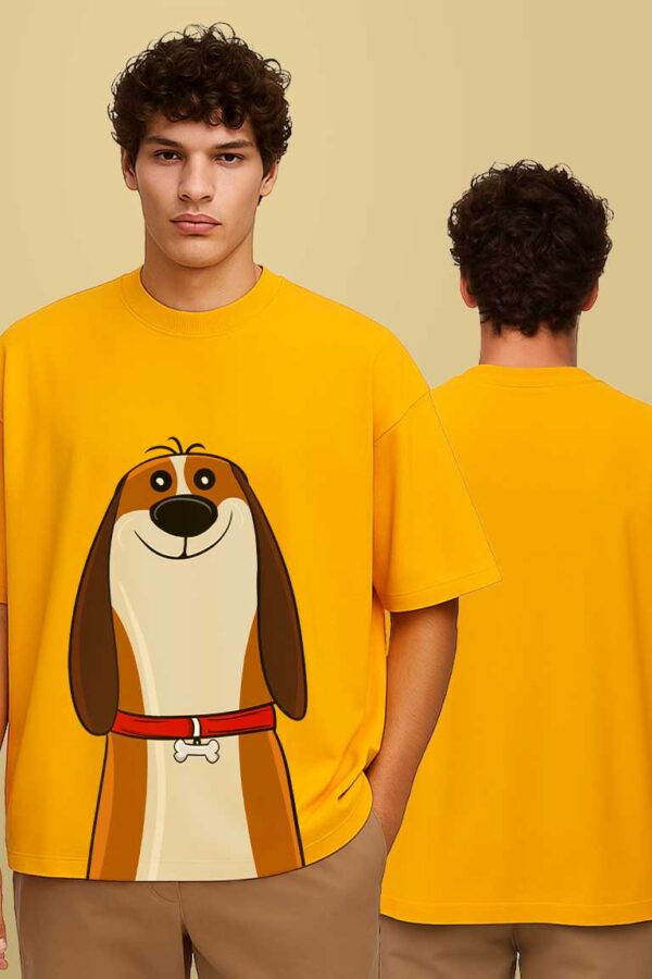 Dog Print Men Oversized T-shirt - Image 2