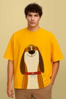 Dog Print Men Oversized T-shirt