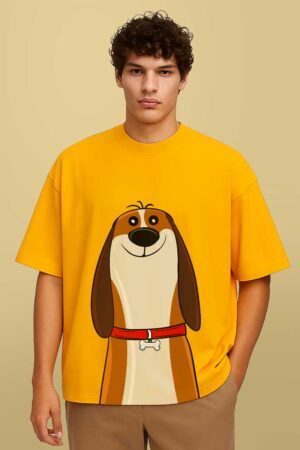 Dog Print Men Oversized T-shirt