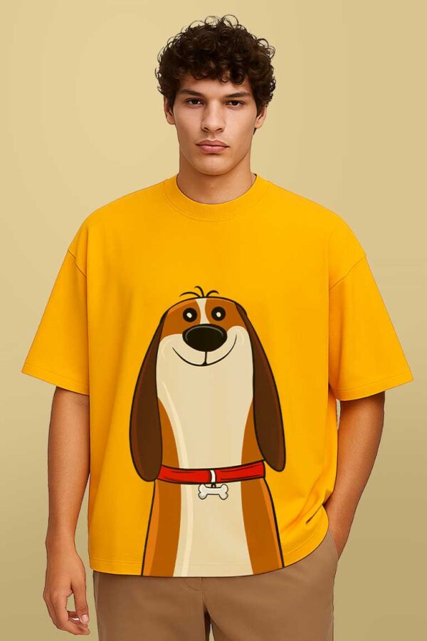 Dog Print Men Oversized T-shirt