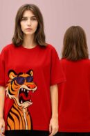 Tiger Print Women Oversized T-shirt