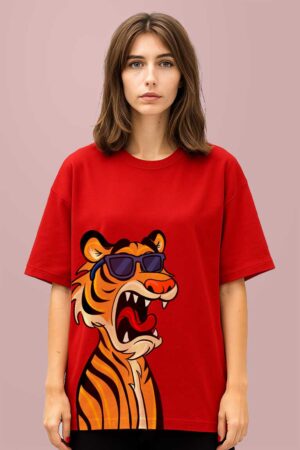 Tiger Print Women Oversized T-shirt