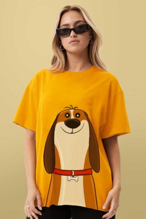 Dog Print Women Oversized T-shirt