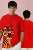 Tiger Print Men Oversized T-shirt