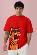 Tiger Print Men Oversized T-shirt