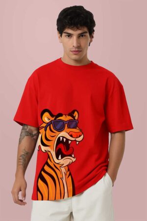 Tiger Print Men Oversized T-shirt
