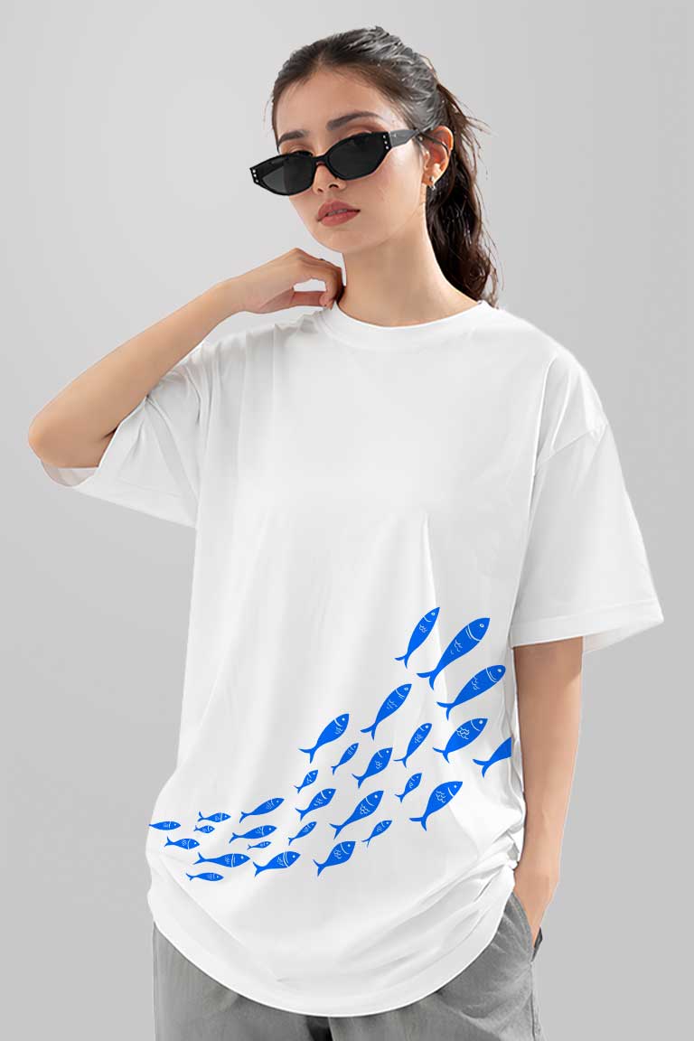 Fish Women Oversized T-shirt - Image 3