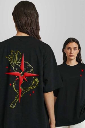 Rabbit Puff Print Women Oversized T-shirt