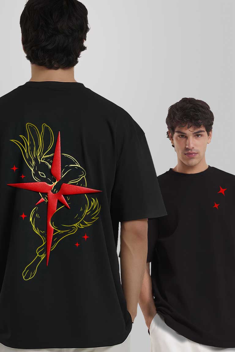 Rabbit Puff Print Oversized T-shirt - Image 3