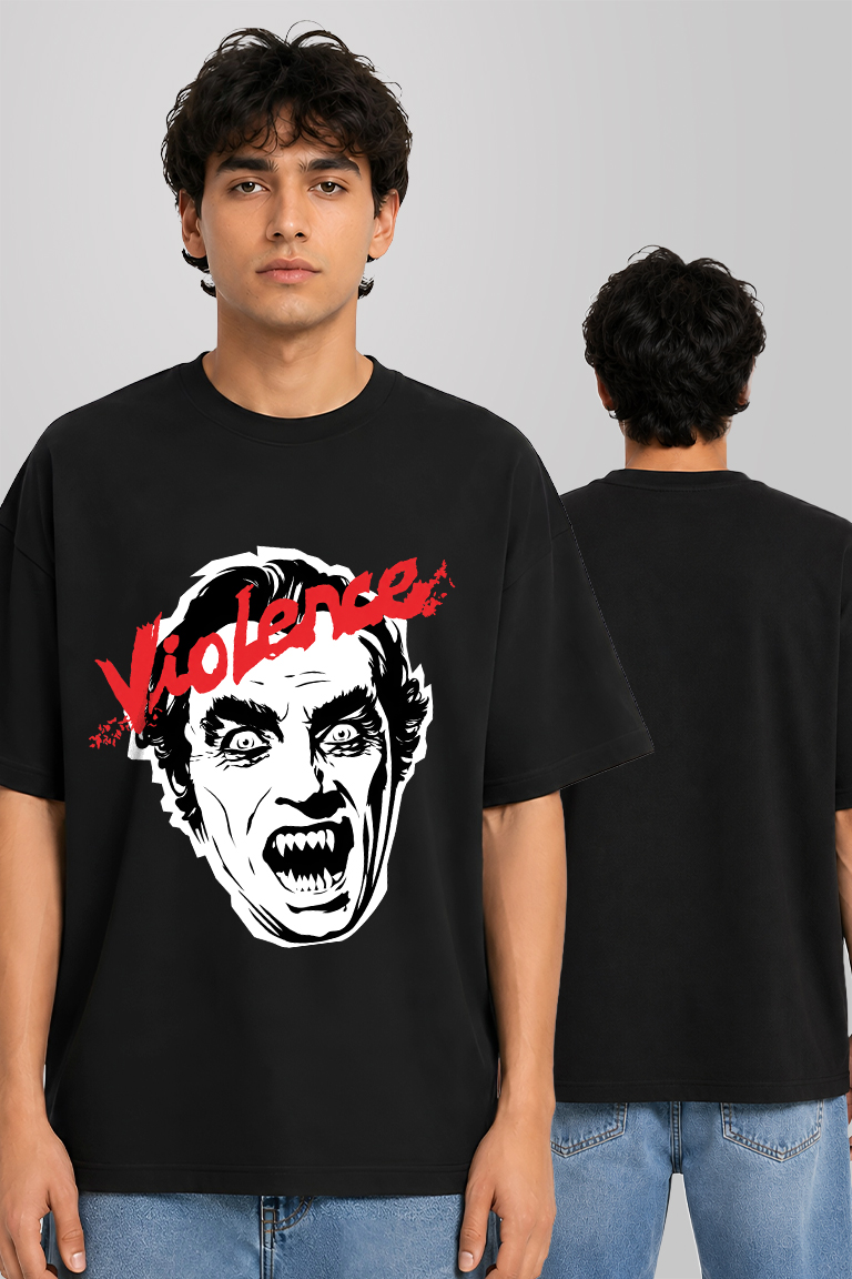 Violence Men Oversized T-shirt - Image 2