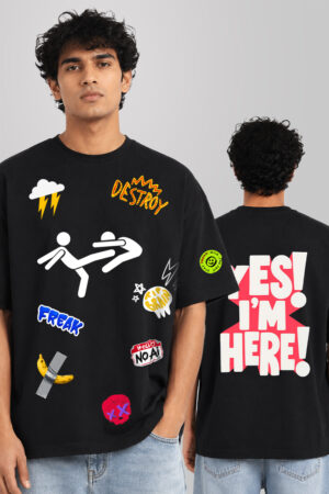 I'm Here Men Oversized T-shirt